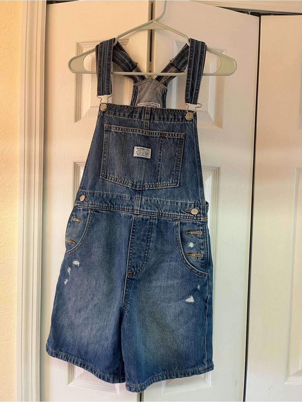 Levi's Blue Denim Short Overalls